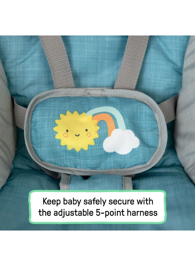 ingenuity إنجينيتي - أرجوحة الأطفال المحمولة مع مظلة وادي الشمس - أزرق فاتح، من 0 إلى 9 أشهر - Image 5